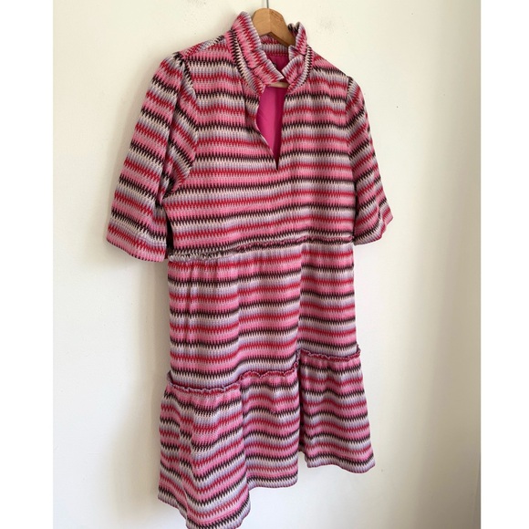 Tuckernuck Zigzag Knit Stripe Crawford Dress in Pink - Picture 3 of 5